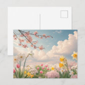 春の花の背景 ポストカード (正面/裏面)