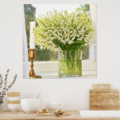 春の花の花束、谷のユリ ポスター (キッチン)