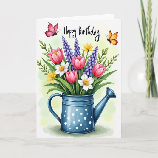 春の花の誕生日カード カード (正面)