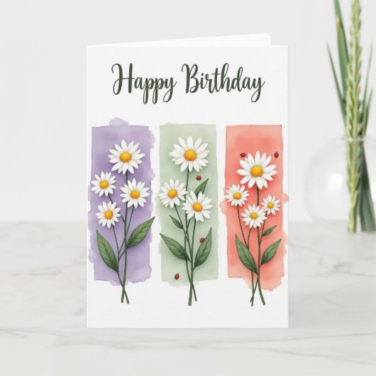 春の花の誕生日カード カード (正面)