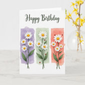 春の花の誕生日カード カード (黄色い花)
