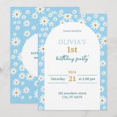 春の花の誕生日招待状 招待状 (正面/裏面)