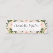 春の花の赤面の水彩画の名刺 スキニー名刺 (正面)