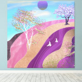 春の花の風景 キャンバスプリント (インサイチュ (ウッドフロア))