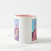 春の花の風景 ツートーンマグカップ (中央)