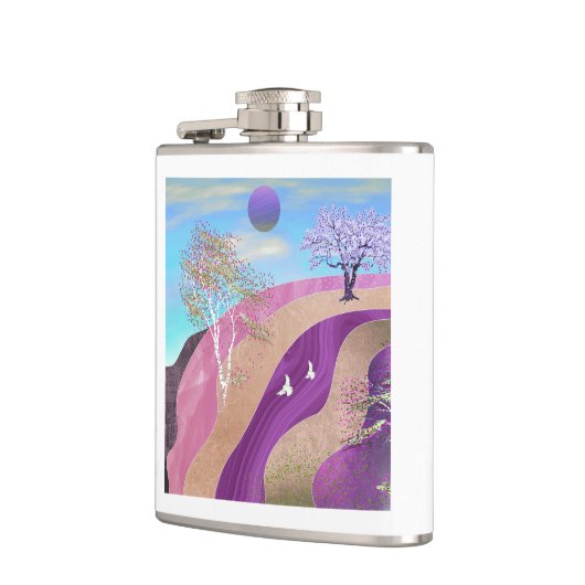 春の花の風景 フラスク (左)