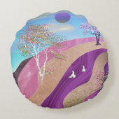 春の花の風景 ラウンドクッション (裏面)