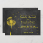 春の花の黒板ウェディング招待状 招待状 (正面/裏面)