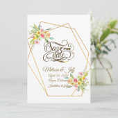 春の花の「Save the date」招待状 招待状 (スタンド正面)