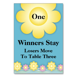 春の花のBuncoのテーブルカード#1 テーブルナンバー