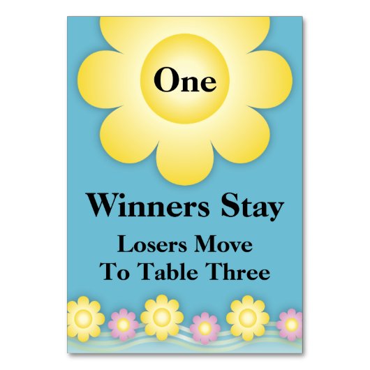 春の花のBuncoのテーブルカード#1 テーブルナンバー (正面)