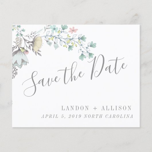 春の花のSave the Date チラシ (正面)