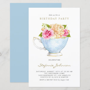 春の花のTeacup Birthday Partyへの招待