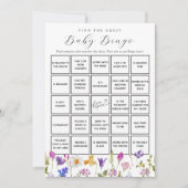 春の花はゲストベビービンゴゲームカードを検索 招待状 (正面)