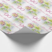 春の花は第90誕生日の覆いを生み出します ラッピングペーパー (角)