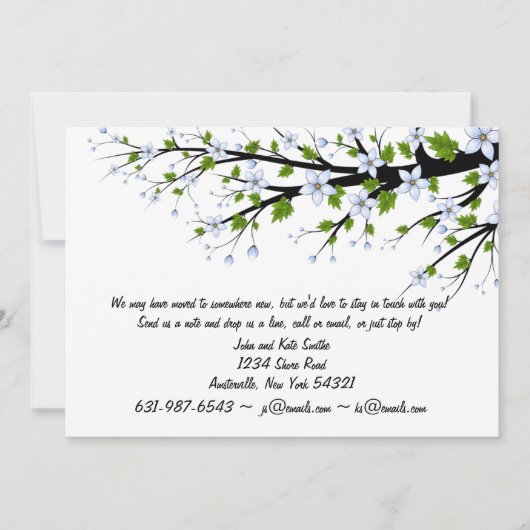 春の花びら 新しい住所のお知らせ 案内状 (正面)