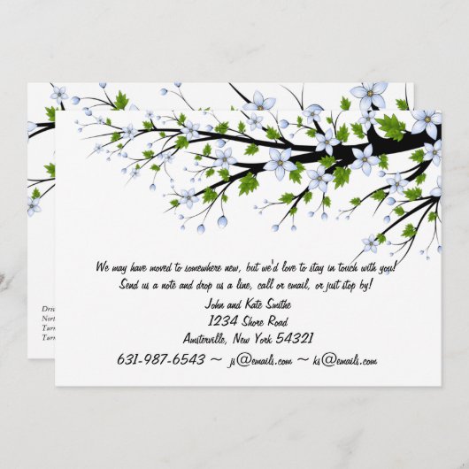 春の花びら 新しい住所のお知らせ 案内状 (正面/裏面)