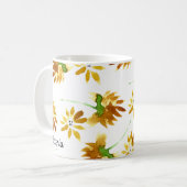 春の花をあしらったママの名前の手描き水彩マグ コーヒーマグカップ (正面左)