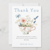 春の花をテーマにしたウェディングシャワーティーパーティー サンキューカード (正面)