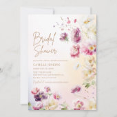 春の花をテーマにしたブライズシャワー 招待状 (正面)