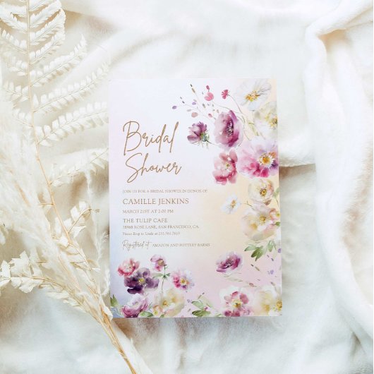 春の花をテーマにしたブライズシャワー 招待状