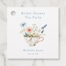 春の花をテーマにしたブライダルシャワーティーパーティー フェイバータグ