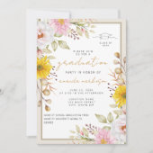 春の花をモチーフにした卒業おめでとうの招待状 招待状 (正面)