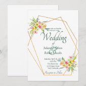 春の花をモチーフにした結婚式の招待状 招待状 (正面/裏面)