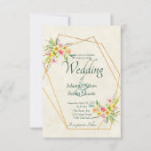 春の花をモチーフにした結婚式の招待状 招待状 (正面)