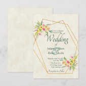 春の花をモチーフにした結婚式の招待状 招待状 (正面/裏面)