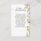 春の花をモチーフにした結婚式の詳細QRコード封入 エンクロージャーカード (正面)