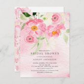 春の花を添えたウェディングシャワーの招待状 ポストカード (正面/裏面)