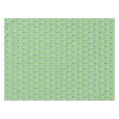 春の花を飾ったチャイニーズ・ポッテリーの植木鉢 グリーン テーブルクロス (正面(横))