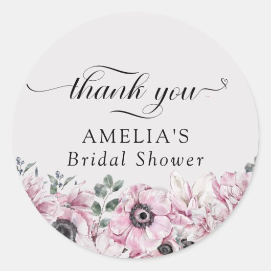 春の花を飾ったブライダルシャワー | お礼の品 ラウンドシール (正面)