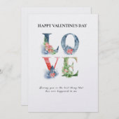 春の花を飾った愛のバレンタインデーカード シーズンカード (正面/裏面)