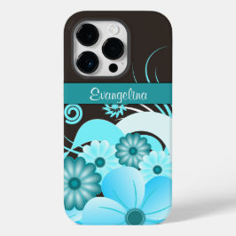 春の花アクアブルーフローラ Case-Mate iPhone 14 PROケース