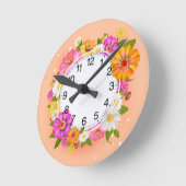 春の花アクリル壁時計 ラウンド壁時計 (傾斜)
