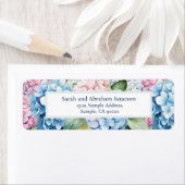 春の花アジサイ差出人住所ラベル ラベル (インサイチュ)