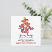 春の花アジ中国のアン「チュン」パーティー招待状 招待状 (スタンド正面)