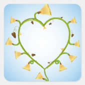 春の花アートステッカー スクエアシール (正面)