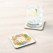 春の花イエローイースターフローラチューリップスケッチ コースター (右側)