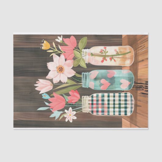 春の花インメイソンジャースティッシュペーパー 薄葉紙 (正面)