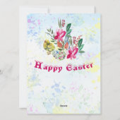 春の花イースターシック装飾フローラグリーン シーズンカード (裏面)