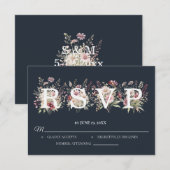 春の花ウェディングRSVPカード 出欠カード (正面/裏面)