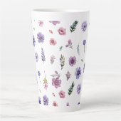 春の花ウォーターカラーコテージ – コアセット カフェラテマグ (正面)