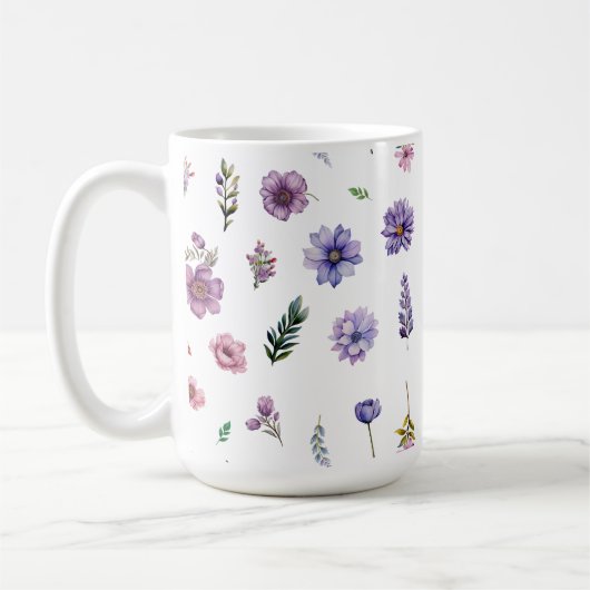 春の花ウォーターカラーコテージ – コアセット コーヒーマグカップ (左)