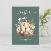 春の花エッグスセージグリーンハッピーイースター シーズンカード (スタンド正面)