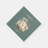 春の花エッグスセージグリーンハッピーイースター スタンダードランチョンナプキン (角)