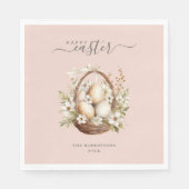 春の花エッグスパステルハッピーイースター スタンダードランチョンナプキン (正面)