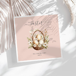 春の花エッグスパステルハッピーイースター スタンダードランチョンナプキン